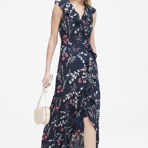 Banana Republic Floral Ruffle-Wrap Maxi Dress